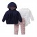 Manufacturers wholesale autumn casual baby childrens childrens suit gray long sleeve hooded jacket trousers haras 3