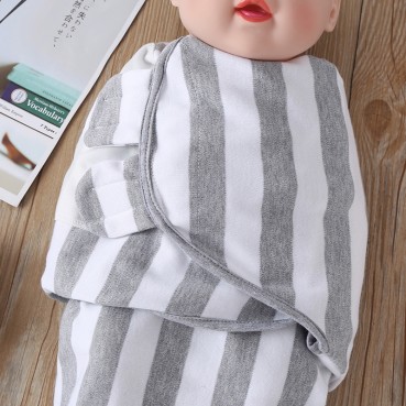 European and American newborn baby 襁 褓 spring autumn striped cartoon baby anti-kick package is enveloped