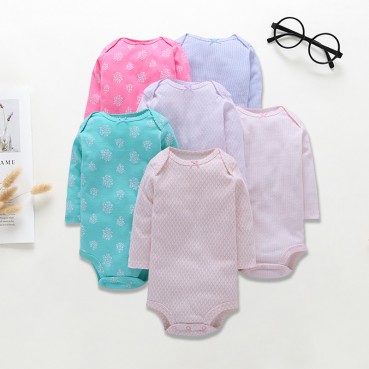 Baby Baby Long Sleeve Triangle Wear Spring Festival Autumn Female Baby Fruit Color Lingerie 6 Pack