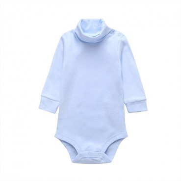 Baby long sleeve continuous high collar solid color simple men and women baby triangle hanie out clothing rid of