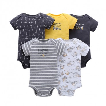 Baby bag fart, five-piece short sleeve, Foshan childrens wear new summer triangle hanie baby romper