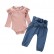 Spot new European and American baby clothing set spring children jeans haha ​​clothes two-piece wholesale