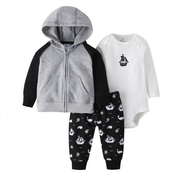 Europe and the United States spring and autumn baby suit men and women baby long sleeve hooded sweater ha clothing