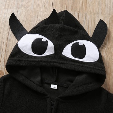 [Knit] Halloween childrens jacket hooded black bat model long sleeve boy autumn cardigan topped hot sale wholesale