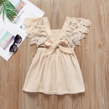 Summer European and American baby girls womens clothing lace cotton solid color strap strand skirt children skirt