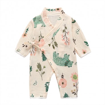 [Knit] new long-sleeved baby prints and still clothes baby lingerie ha clothing newborn climbs out of clothing hot sale