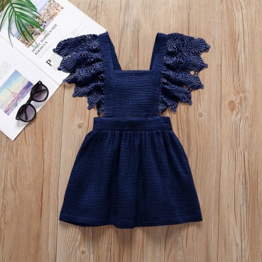 Summer European and American baby girls womens clothing lace cotton solid color strap strand skirt children skirt