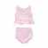 Pink striped lotus leaf girls swimsuit two-piece female baby summer swimming clothing factory direct sales