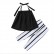 [Woven] Summer European and American baby girl girl suit solid color hanging belt top stripe cute trousers 2 pieces