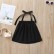 [Woven] Summer European and American baby girl girl suit solid color hanging belt top stripe cute trousers 2 pieces