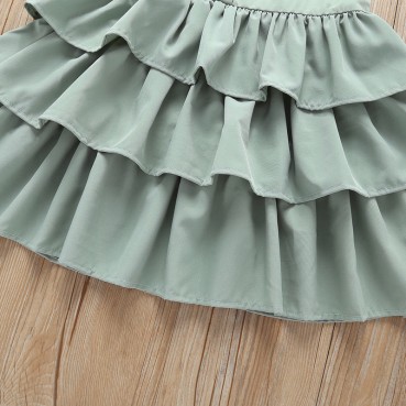 Summer European and American childrens childrens children tide Fan Puring chiffon sleeveless dress childrens skirt