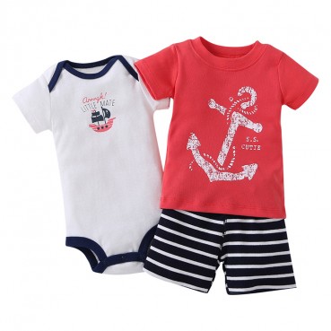 INS newborn 3 pieces of summer new baby lingerie hare children T-shirt childrens suit wholesale