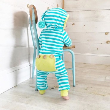 INS Spring and Autumn New Leisure Lingerie European and American Baby Striped Slutunk Childrens Wear Hoodship