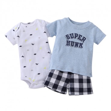 INS newborn 3 pieces of summer new baby lingerie hare children T-shirt childrens suit wholesale