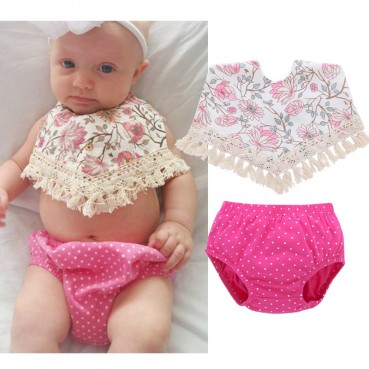 Girls set summer baby INS explosion girl cute mouth towel + shorts suit