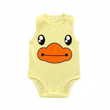 Summer new baby triangle hanie baby sleeveless cartoon print small animal models childrens romper