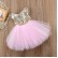 Factory direct girl pink mesh princess skirt childrens summer sleeveless bow tab dance dress