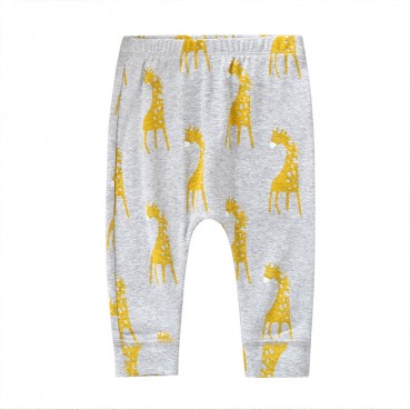 New infant childrens spring and autumn trousers cartoon print childrens autumn pants pine tight waist leggings