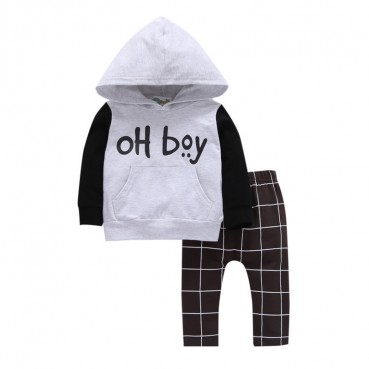 Childrens long sleeves set boys Europe and America two-piece small childrens clothing kit childrens suit spring