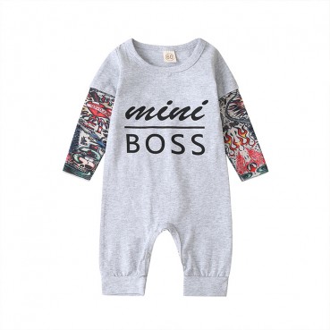 New long-sleeved tattoo printing baby, spring, autumn, autumn, baby, clothes, harass, hot sale