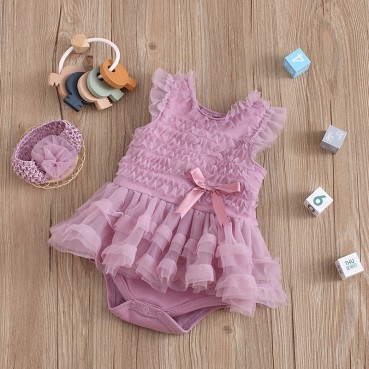 INS explosion girls summer dress 0-1 year old birthday mesh baby infant years old dress Peng dress