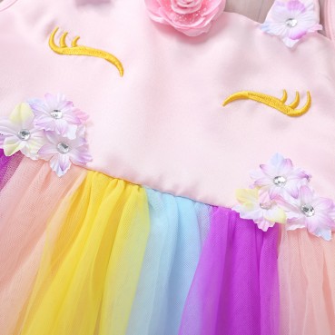 [Woven] new summer princess Chinese childrens childrens clothing color sleeveless dress childrens skirt