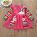 [Knitting] new product child dress autumn red cartoon rainbow pony long sleeve girl skirt spring