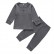 Childrens solid color two-piece long sleeve round neck trousers simple fashion pants suit men and women children