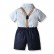 Spot boy short-sleeved gentleman set Europe and America fashion lapel short-sleeved tape pants 2 piece childrens