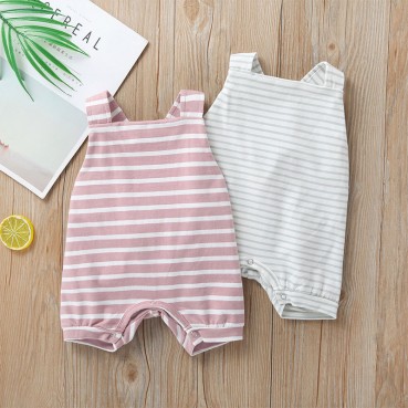 Summer men and women baby newborn baby continuous sleeveless striped ha cloth short climbing climb hot sale