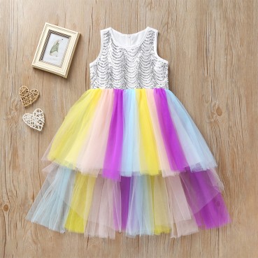 [Woven] INS Summer European and American childrens childrens clothing camouflage bow sleeveless dress childrens