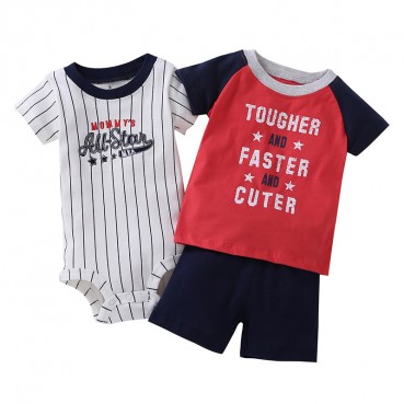 INS newborn 3 pieces of summer new baby lingerie hare children T-shirt childrens suit wholesale