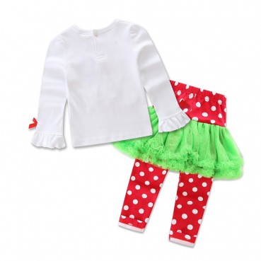 Childrens new European and American girl cartoon new year Christmas models two-piece suit factory direct sales