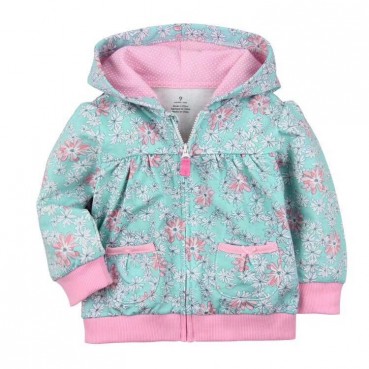 INS girls candy color hooded zip coat tops sweater