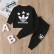 [Knit] new spring childrens clothing set Europe and American fashion black sweater two-piece childrens clothing hot