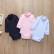 Baby long sleeve continuous high collar solid color simple men and women baby triangle hanie out clothing rid of