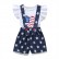 [Woven] Summer European and American childrens girls set cartoon tide back pants two-piece trousers set childrens