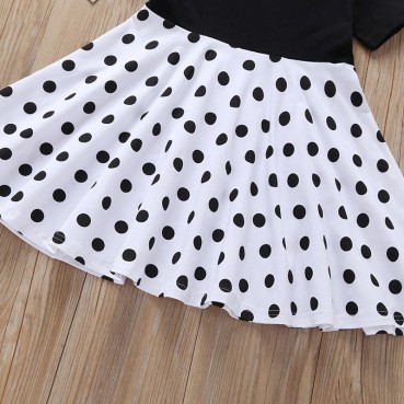 [Woven] Spot Summer Korean version of the child girls dress round point princess round neck short-sleeved dress