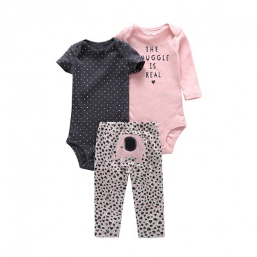 New infant mens baby cotton coat + trousers three sets of sets