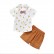 [Woven] children polo shirt two-piece bow cartoon print fashion shorts suit male baby summer hot wholesale