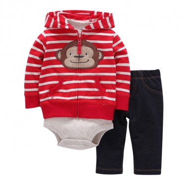 Baby young childrens casual suit hooded sweater Harie trousers three-piece spring autumn cartoon fashion baby out