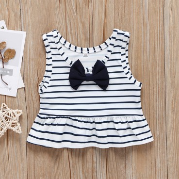 European and American swimwear girls new beach swimsuit set childrens sleeveless stripe swimwear