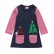 Hot batch childrens striped Christmas tree dress girl round lead long sleeve long T-shirt dress holiday