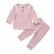 Childrens solid color two-piece long sleeve round neck trousers simple fashion pants suit men and women children