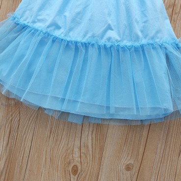 [Woven] Summer European and American girls dress skirt baby childrens candy color solid color fashion ceiling skirt A