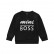 Best selling children round collar black letter sweater boys long-sleeved solid color single piece shirt