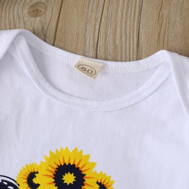 Fashion new baby baby summer suit cotton short sleeve print cartoon baby T-shirt short sleeve set wholesale