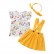 [Woven] European and American girl suit strap skirt set three-piece sweet cute fashion skirt child suit hot sale