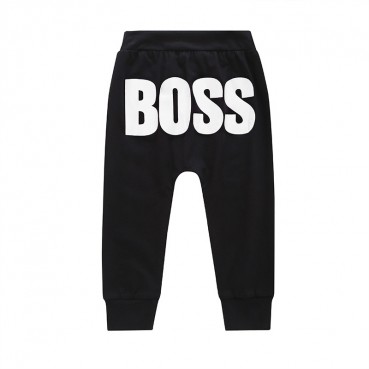 Childrens black Harlan long pants mens boss letters meat manufacturers hot sale