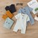 Childrens clothing solid color baby continuous summer short-sleeved new baby bag punk pit strip climbing clothes